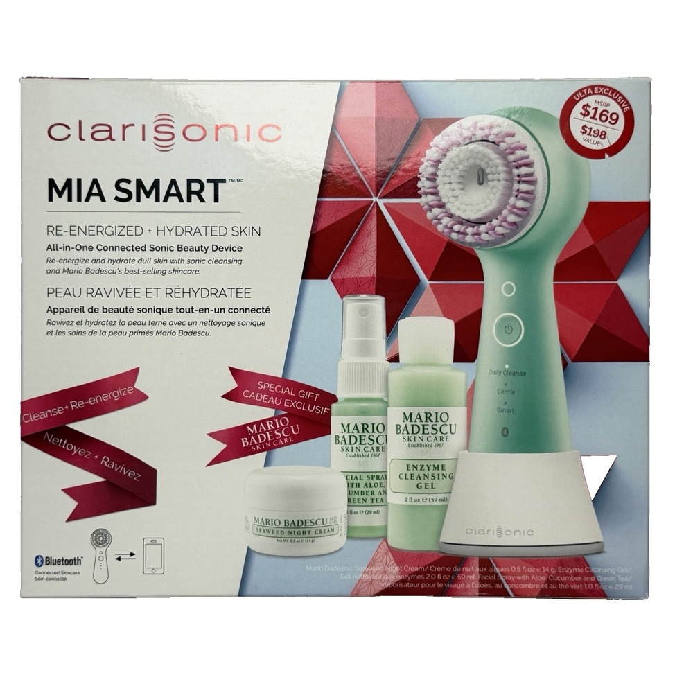 Clarisonic Mia Smart Facial Cleansing Brush Gift Set Mario Badescu Green NEW